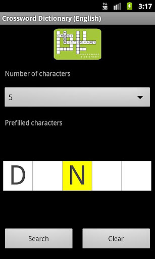 Crossword Dictionary Demo engl