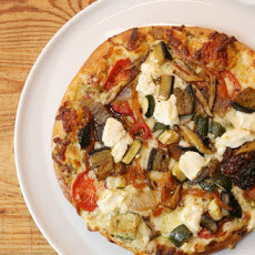 Vegetarian Pizza with Wild Mushrooms and Pesto