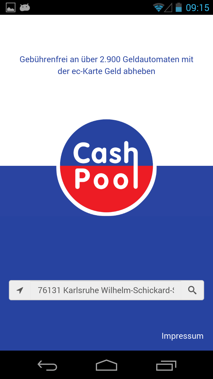 Android application CashPool – Geldautomaten screenshort