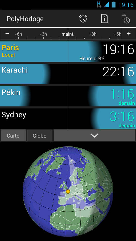 Android application PolyClock™ World Clock screenshort
