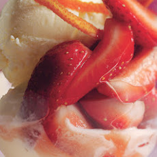 Strawberries Romanoff with Crème Fraîche Ice Cream