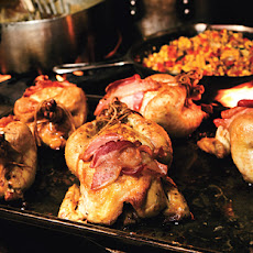 Cornbread-Stuffed Cornish Game Hens with Corn Maque Choux