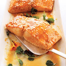 Wasabi Salmon with Miso-Sesame Sauce