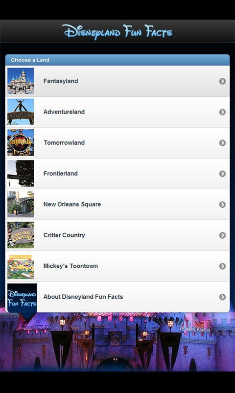 Android application Disneyland Fun Facts screenshort