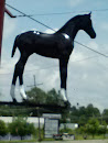 Black horse statue