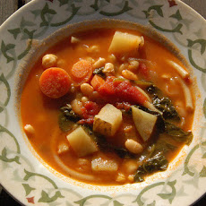 Tomato, Garbanzo Bean, Pasta Soup