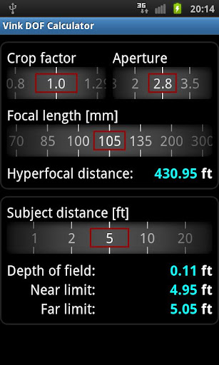 Vink DOF Calculator Lite