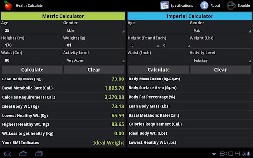 【免費健康App】Health Calculator Tablet-APP點子