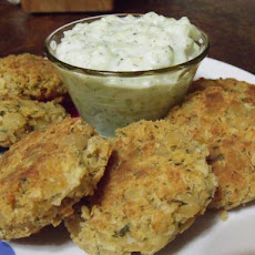 Chickpea Fritters With Tzatziki Sauce
