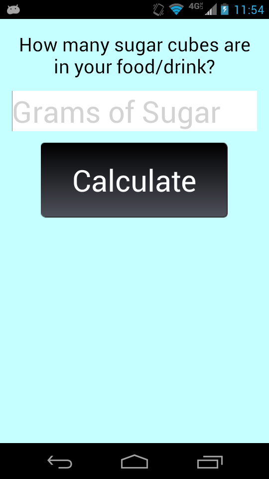 Android application Sugar Cube Calculator screenshort