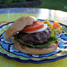 Rosemary Herbed Bison Burger with Green Olive Tapenade and Warm Mozzerella