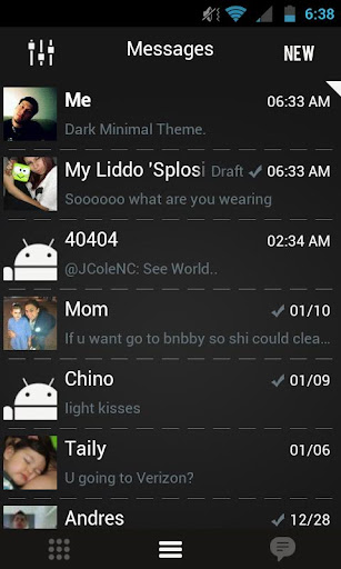 Go SMS Theme Dark Minimal