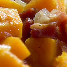 Stewed Butternut Squash with Apples and Smoked Bacon