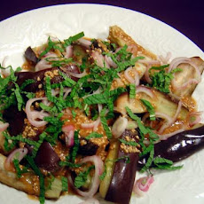 Warm Eggplant Salad With Sesame and Shallots
