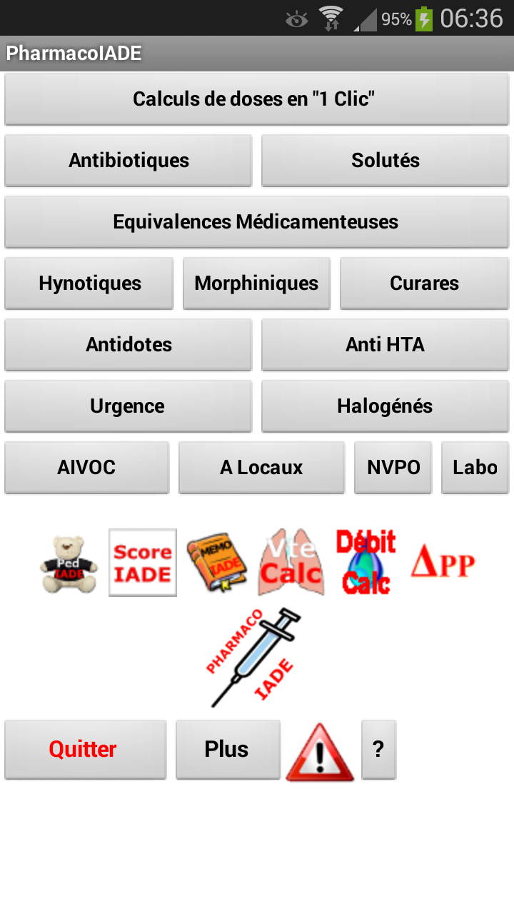 Android application PharmacoIADE- La pharmaco de poche en anesthésie screenshort