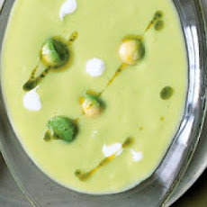 Cold Avocado Soup with Chili Coriander Cream