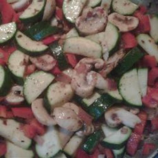 Sausage, Zucchini and Two Pepper Pasta