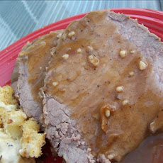 Beef Roast With Golden Mushroom Gravy