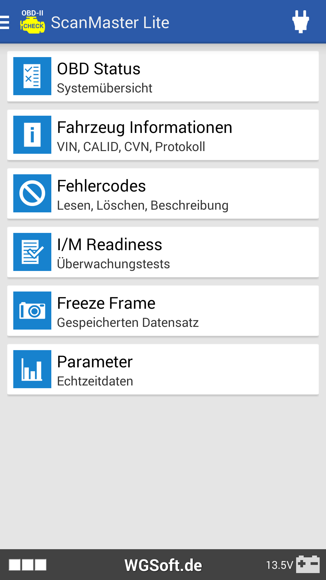 Android application ScanMaster for ELM327 OBD-2 ScanTool screenshort