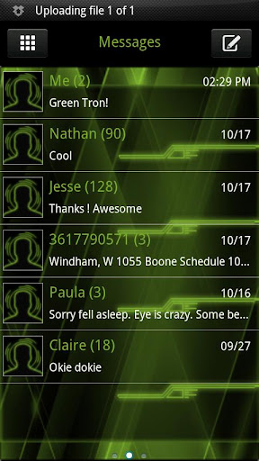 GO SMS Green Tron Theme