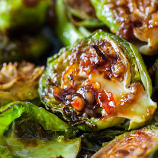 Roasted Brussels Sprouts with Sweet Chili Sauce