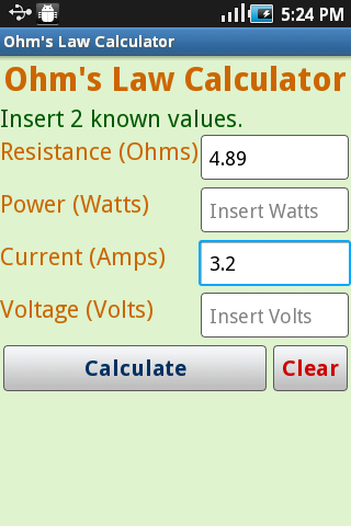 Ohm's Law Calculator