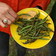 Fire-Charred Green Beans with Cajun Dipping Sauce Recipe