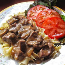 Slow-Cooker Beef Tips and Noodles