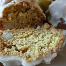 Lemon glazed Cardamom Pear Macadamia Tea Bread