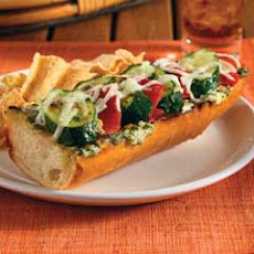 Open-faced Zucchini & Roasted Red Pepper Melt