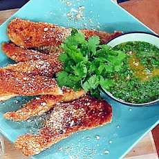 Cashew-Crusted Chicken Fingers with Ginger-Orange Sauce