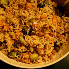 Squash & Sprout Orzo Salad with Ginger-Walnut Dressing