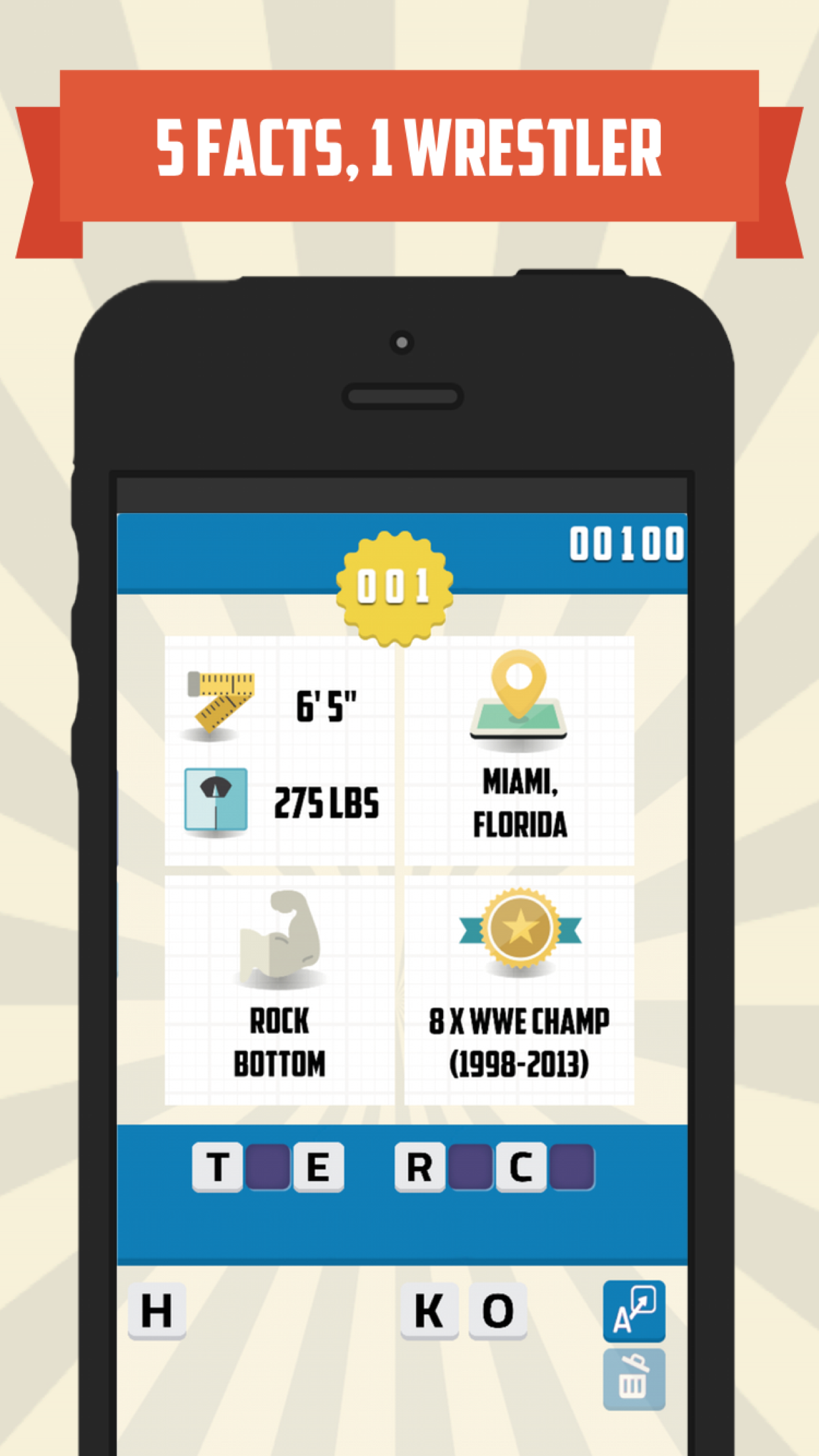 Android application 100 Wrestlers - Trivia Quiz screenshort