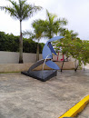 Plaza Los Artistas Blue Sculpture