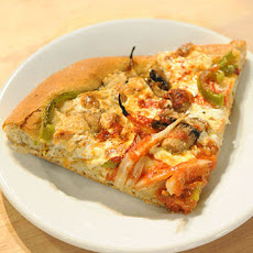 Pepper, Mushroom, and Onion Pizza with Hazelnut Dough