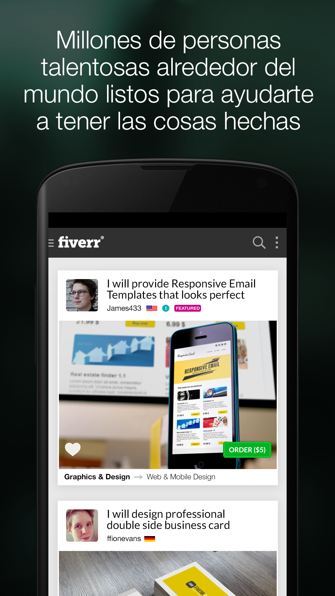 Android application Fiverr - Freelance Service screenshort
