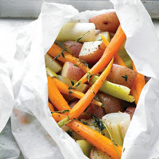 Potatoes, Leeks, and Carrots in Parchment