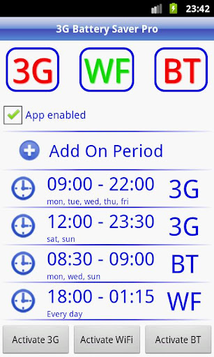 3G Battery Saver + WiFi BT