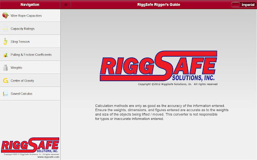 Riggers Calculator