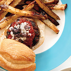 Turkey Burgers with Tomato Jam, Olives and Feta