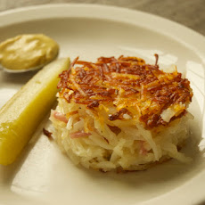 Potato Pancakes with Ham, Gruyere and Fennel