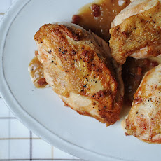 Pan Roasted Chicken Breast with Dijon Sauce and Crispy Pancetta