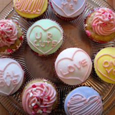 Valentine's Day Conversation Heart Cupcakes
