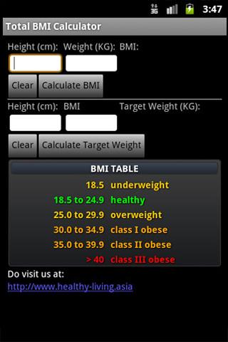 Total BMI Calculator