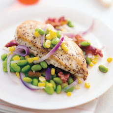 Sautéed Chicken with Corn and Edamame