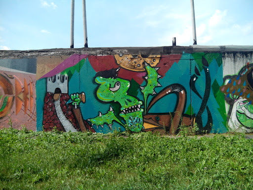 Граффити Зеленый Краб