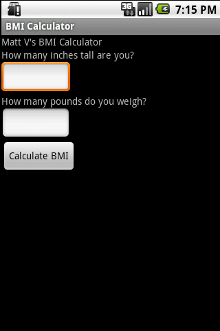 Body Mass Index Calculator