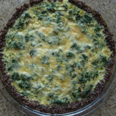 Swiss Chard Quiche with a Rice Crust