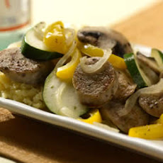 Garlic Chicken Sausage and Summer Vegetable Saute