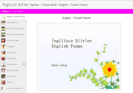 How to install İngilizce Türkçe Şiirler 0.1 apk for pc